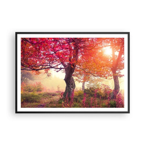 Affisch i svart ram - Våldsam blommande - 100x70 cm