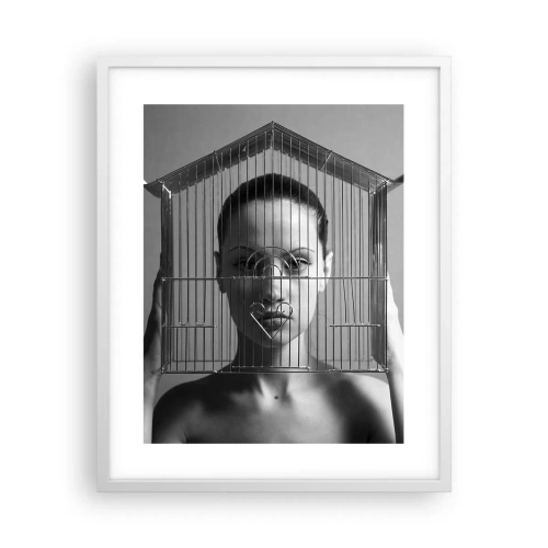 Affisch i vit ram - Något surrealistisk porträtt - 40x50 cm