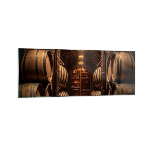 Glastavla - Bild på glas - Stämningsfull källare - 140x50 cm