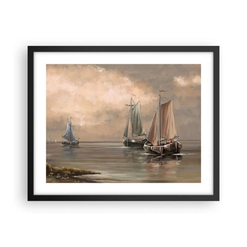 Affisch i svart ram - Seglarnas hemkomst - 50x40 cm