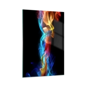Glastavla - Bild på glas - Dimmas regnbågsdans - 70x100 cm