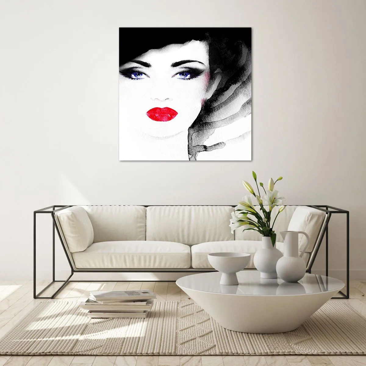 Glastavla - Bild på glas - Avvisar och kallar - 70x70 cm