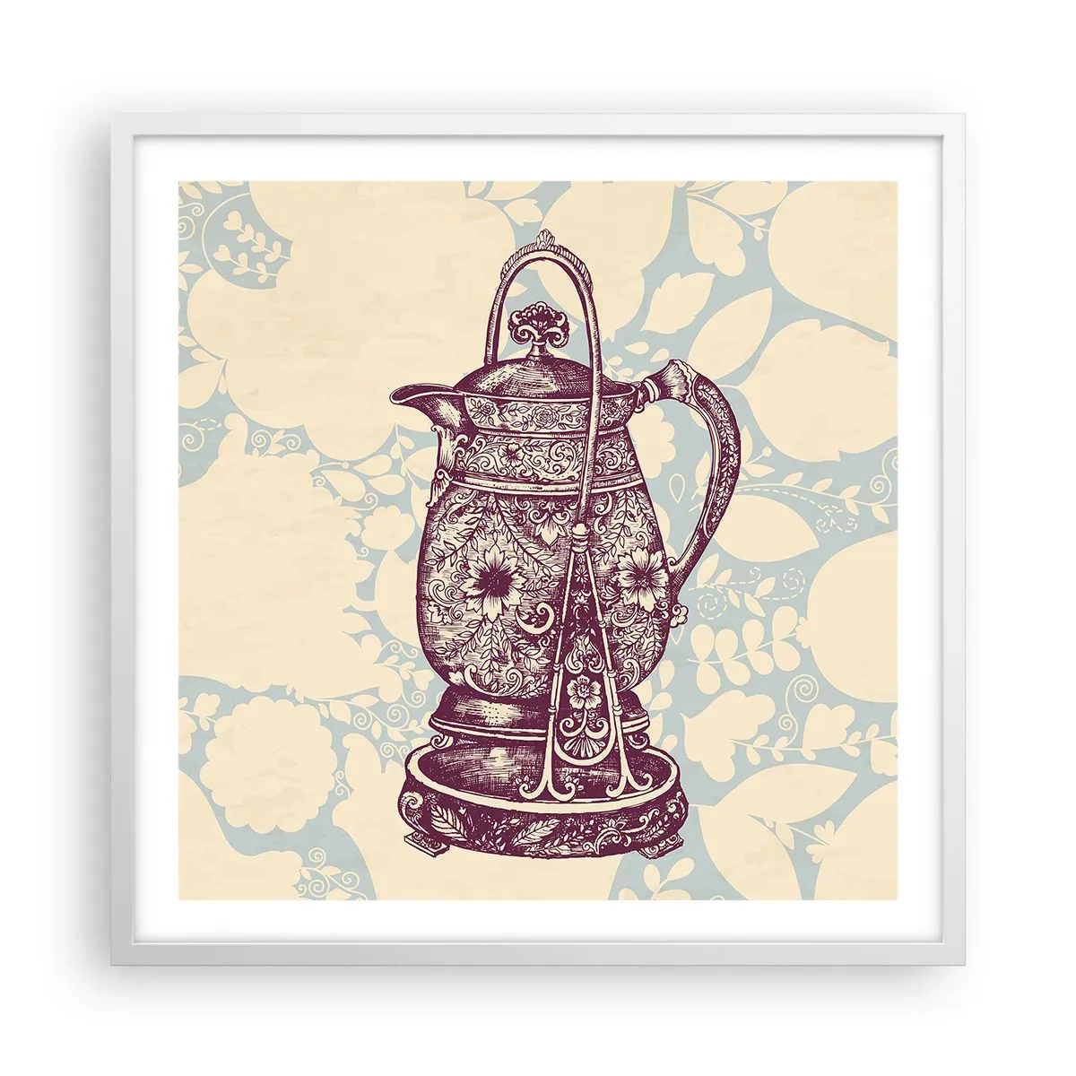 Affisch i vit ram - Skönhet av det vardagliga livet - 60x60 cm