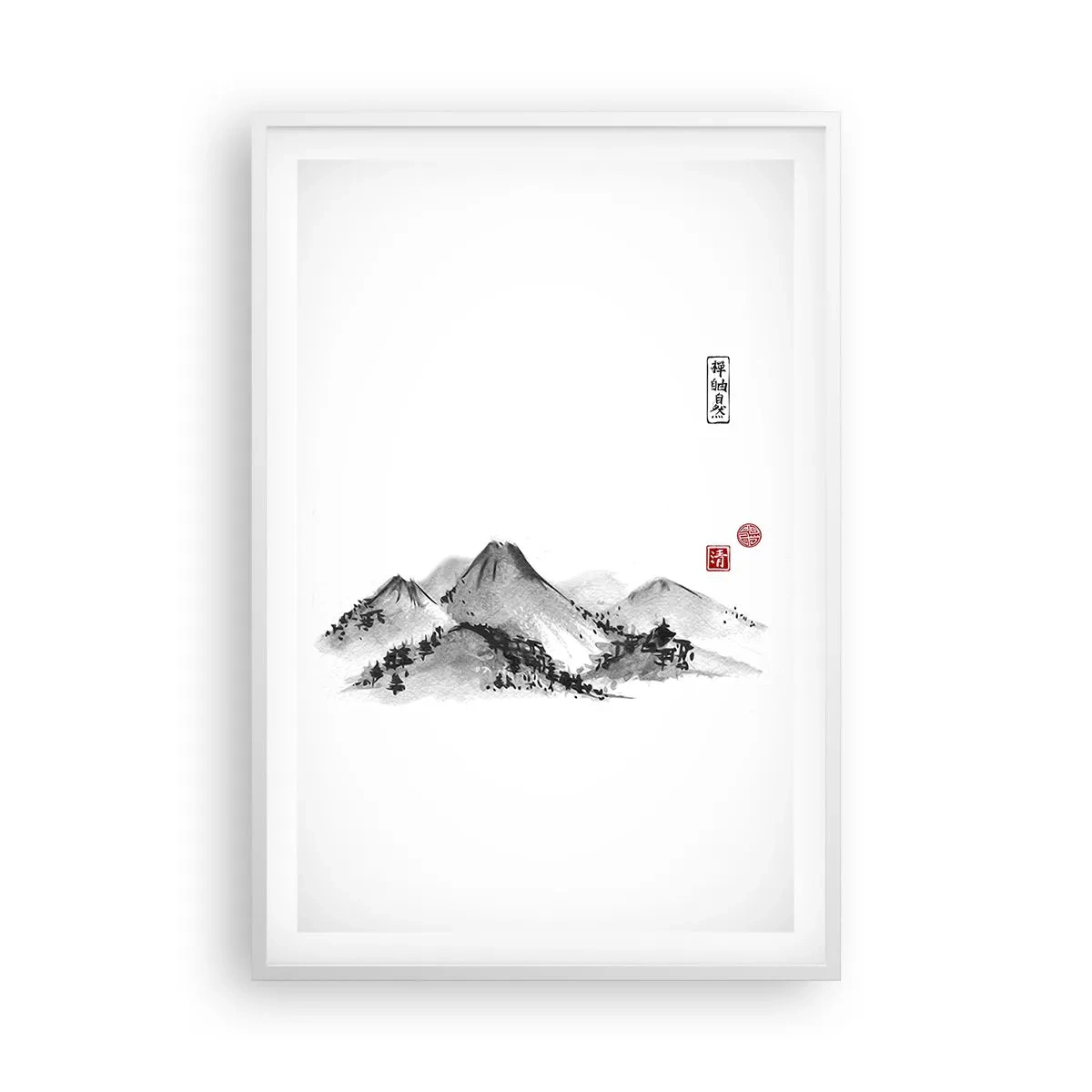 Affisch i vit ram - Bortom fjällen - 61x91 cm