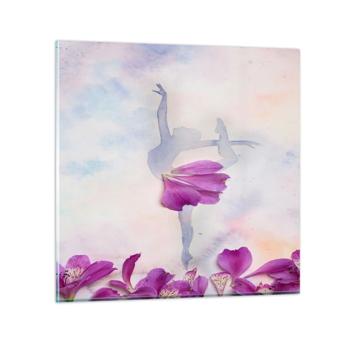 Glastavla - Bild på glas - Ömtålig som en blomma - 40x40 cm