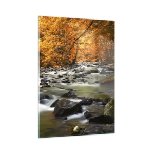 Glastavla - Bild på glas - Bäck i guldskogen - 50x70 cm
