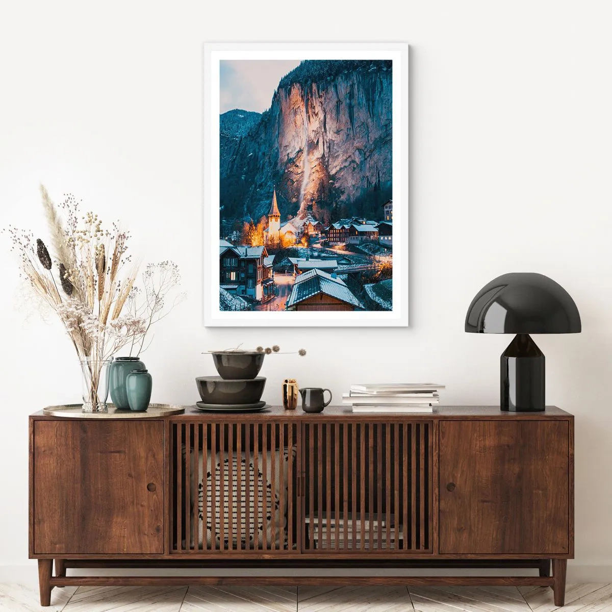 Affisch i vit ram - Vinterns ljusa ande - 40x50 cm