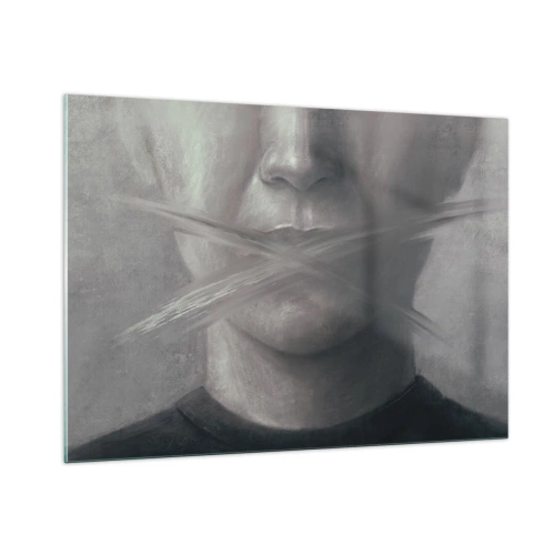 Glastavla - Bild på glas - Inte ett ord - 100x70 cm