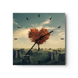 Väggklocka - Klocka på glas - Det finns fortfarande hopp - 40x40 cm