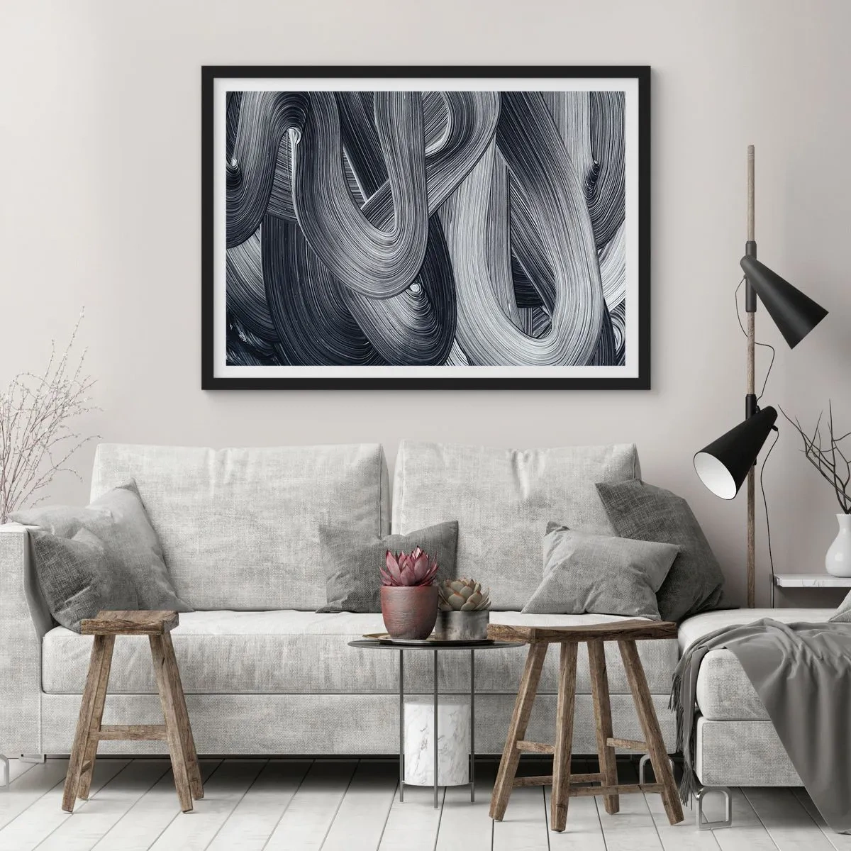 Affisch i svart ram - Verklighetens flythet - 40x30 cm