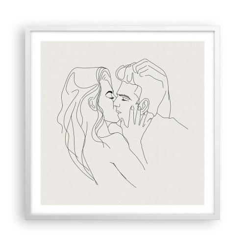 Affisch i vit ram - I kärlekens famn - 60x60 cm