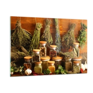 Glastavla - Bild på glas - Trolldom i köket - 120x80 cm