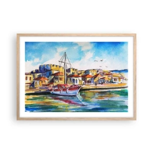 Affisch i ram av ljusek - Regnbågseftermiddag - 70x50 cm