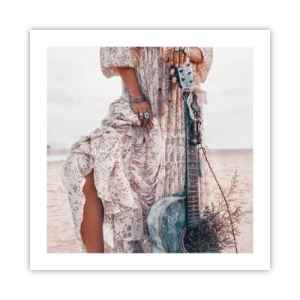 Affisch - Flower power på väg - 50x50 cm