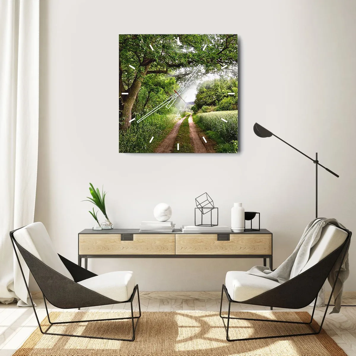 Väggklocka - Klocka på glas - Et in Arcadia ego - 30x30 cm