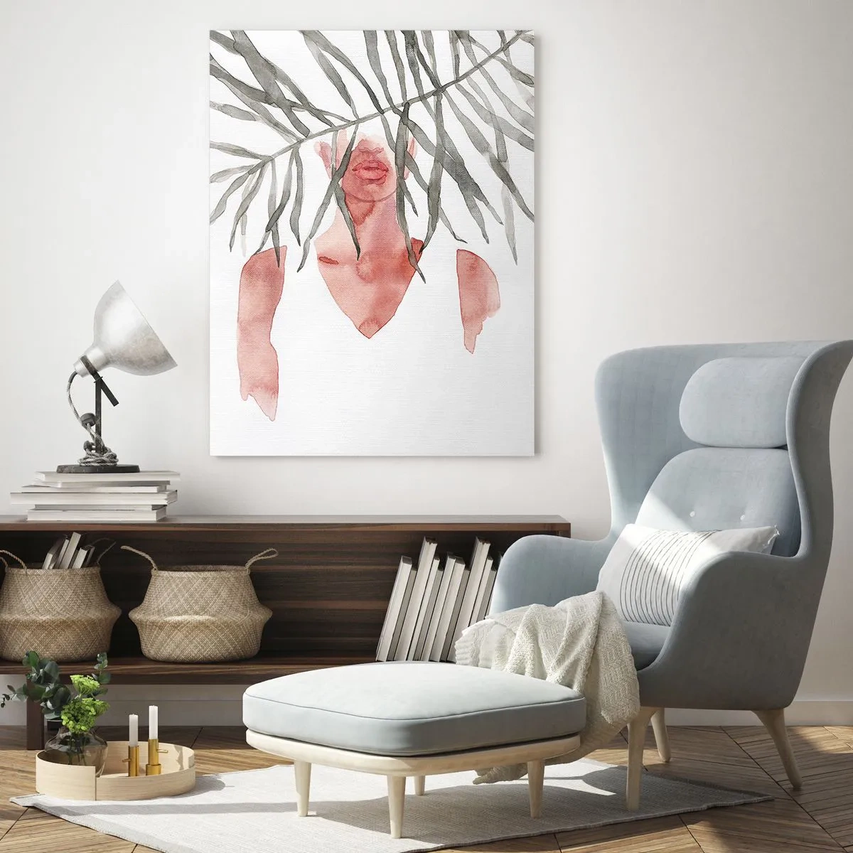 Glastavla - Bild på glas - Tropikens dam - 70x100 cm