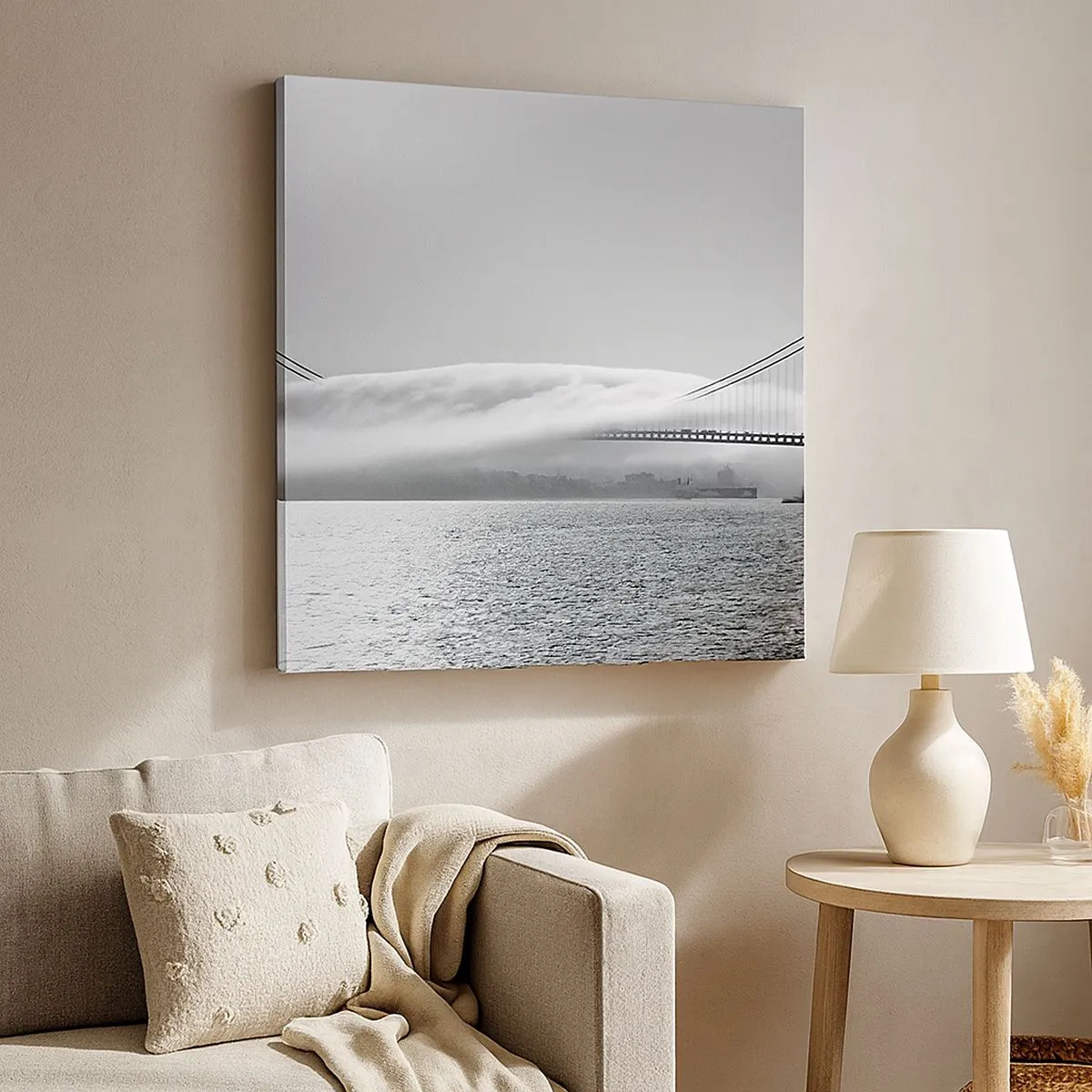 Canvastavla - Bild på duk - Passera Golden Gate - 30x30 cm