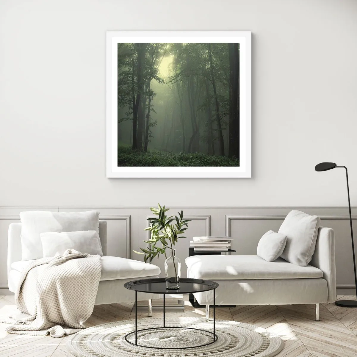Affisch i vit ram - Innan skogen vaknar - 40x40 cm