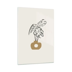 Glastavla - Bild på glas - Monstera -husdekoration - 50x70 cm