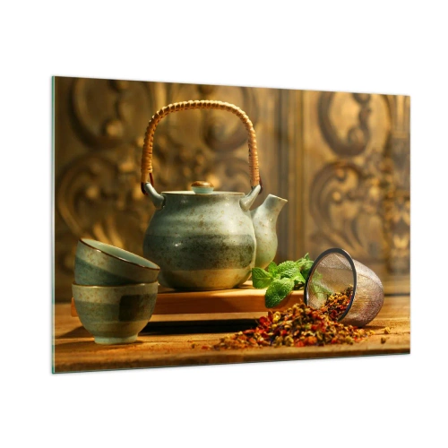 Glastavla - Bild på glas - Avhandling om tedrickande - 100x70 cm