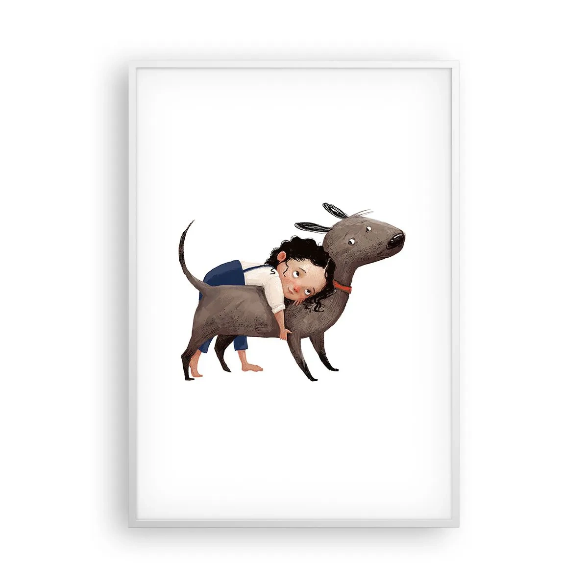 Affisch i vit ram - Bästa vänner - 70x100 cm