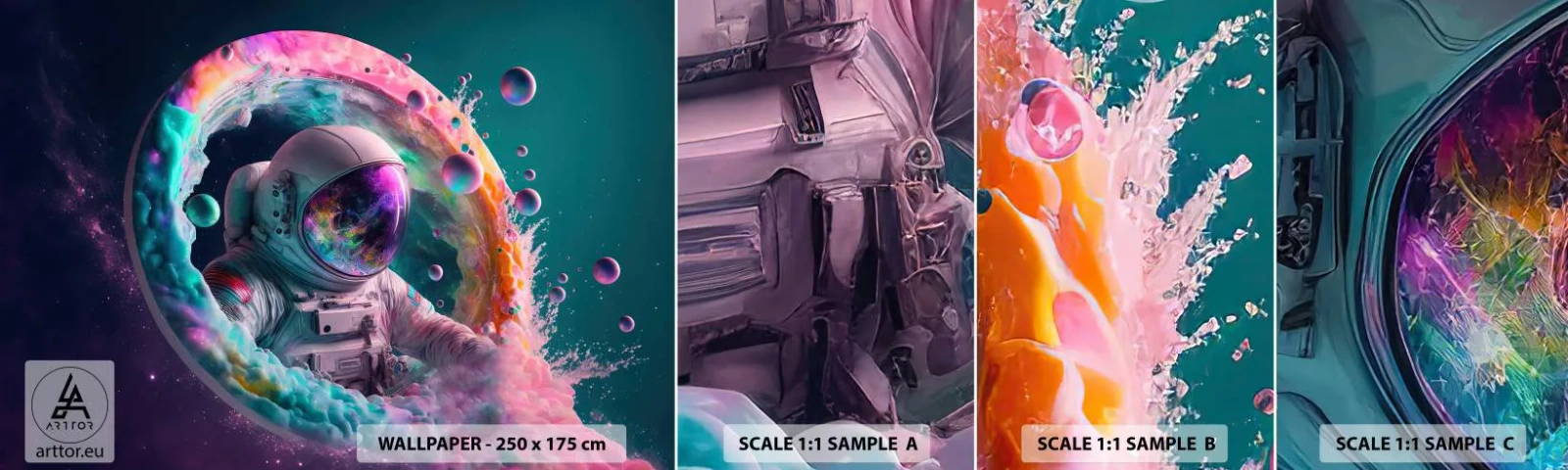 Fototapet Prov Standard Eco - Stjärnport - Astronaut, Galaxy, Futuristisk - 100x30 cm