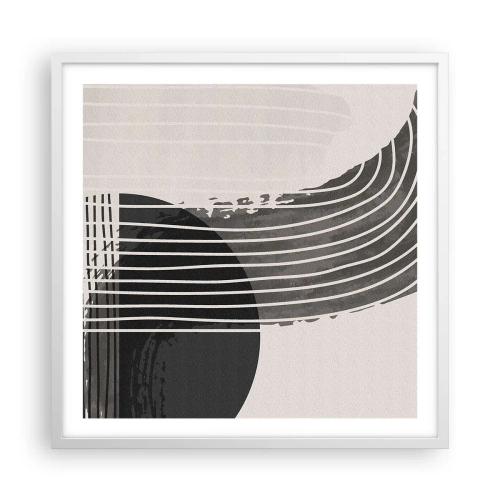 Affisch i vit ram - Dit och tillbaka - 60x60 cm