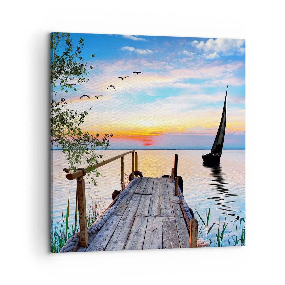 Canvastavla - Bild på duk - God kväll - 60x60 cm