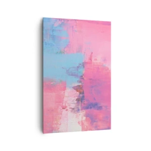 Canvastavla - Bild på duk - Rosa, blått och en gnutta ljus - 80x120 cm