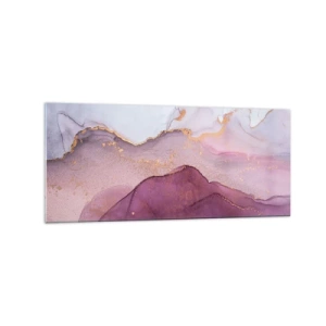 Glastavla - Bild på glas - Lila och violett vågor - 120x50 cm