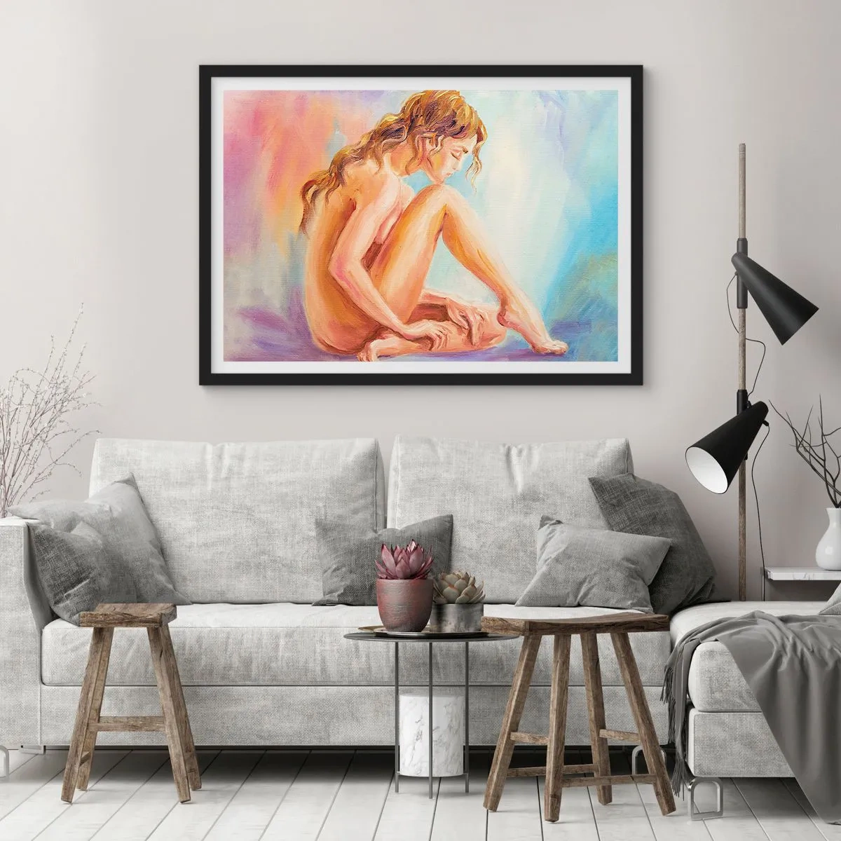 Affisch i svart ram - Kärlekens akt - 91x61 cm