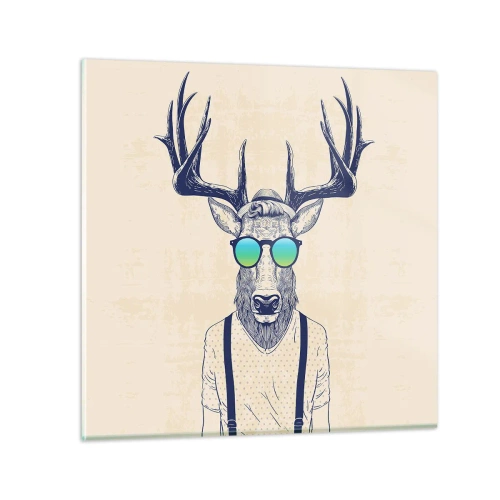 Glastavla - Bild på glas - Och vem väntade du på? - 30x30 cm