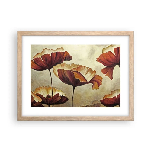 Affisch i ram av ljusek - Ängsblommor - 40x30 cm