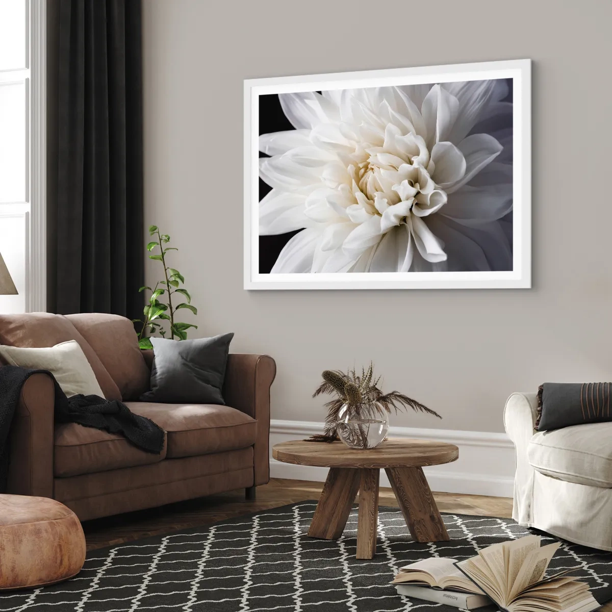 Affisch i vit ram - En bruds morgon - 100x70 cm