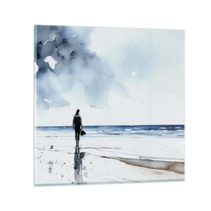 Glastavla - Bild på glas - Samtal med havet - 50x50 cm