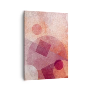 Canvastavla - Bild på duk - Geometriska omvandlingar i rosa - 50x70 cm