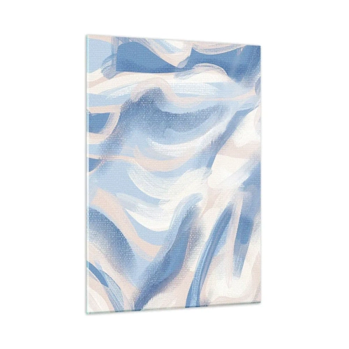 Glastavla - Bild på glas - Blå krusningar - 50x70 cm