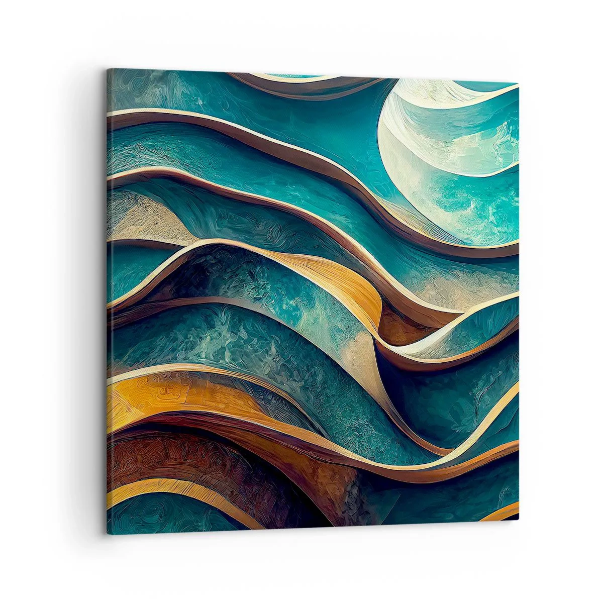 Canvastavla - Bild på duk - Meandrar av blått - 50x50 cm
