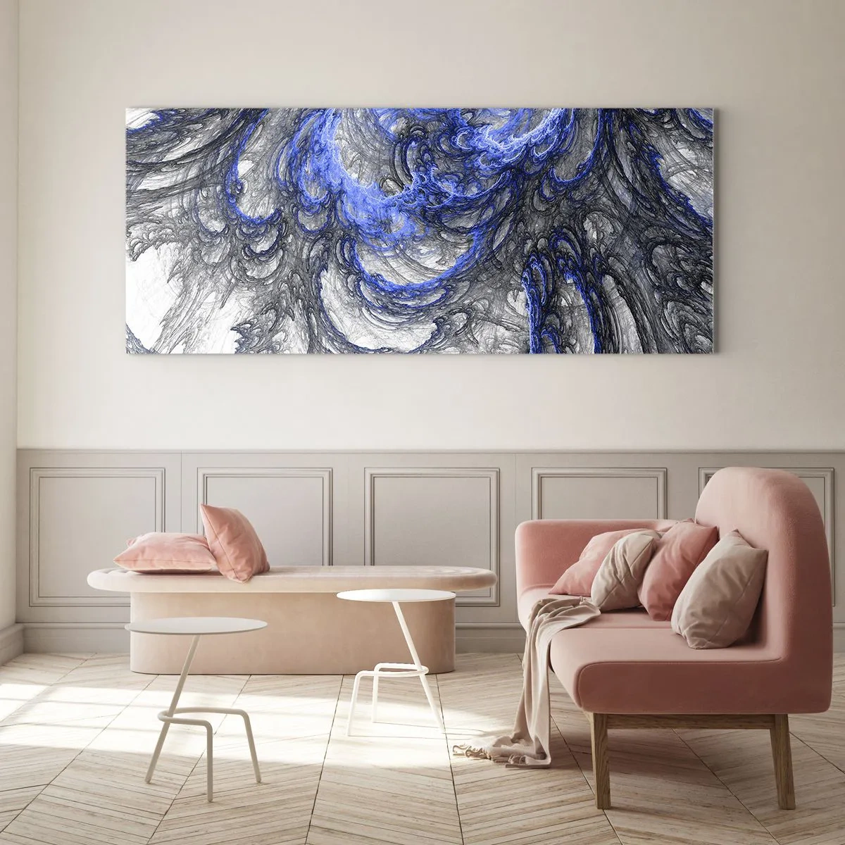 Glastavla - Bild på glas - Vågens födsel - 100x40 cm