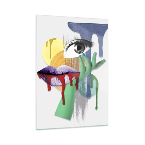 Glastavla - Bild på glas - Rekonstruerad porträtt - 50x70 cm