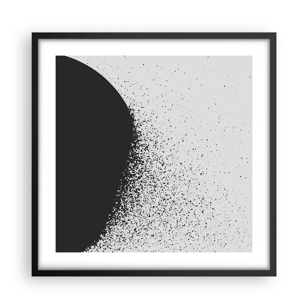 Affisch i svart ram - Partiklarnas rörelse - 50x50 cm