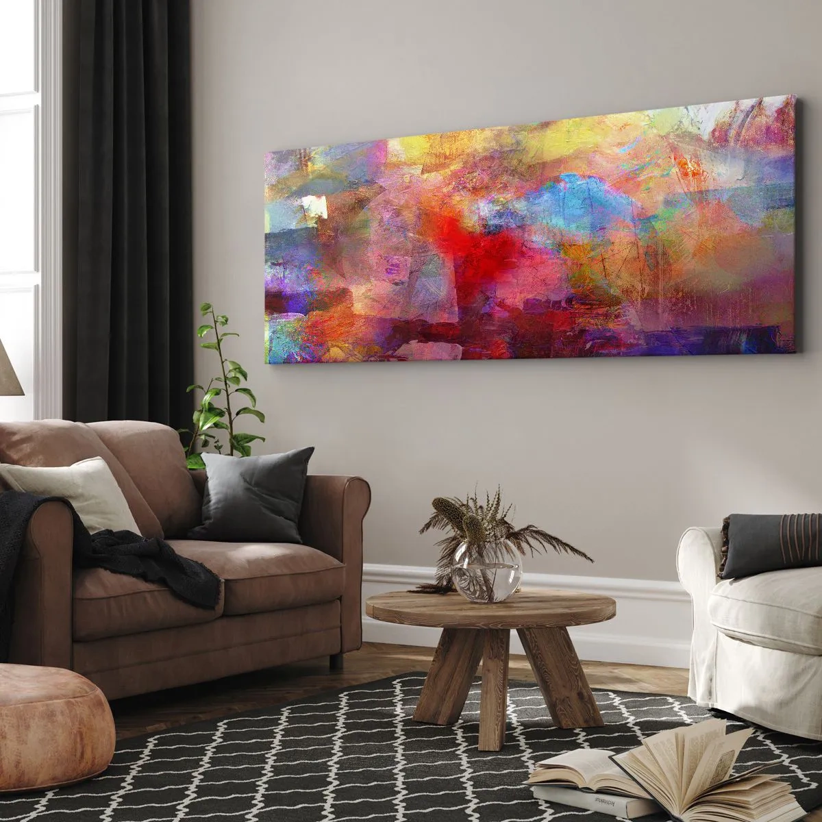 Canvastavla - Bild på duk - Titta in i regnbågen - 160x50 cm