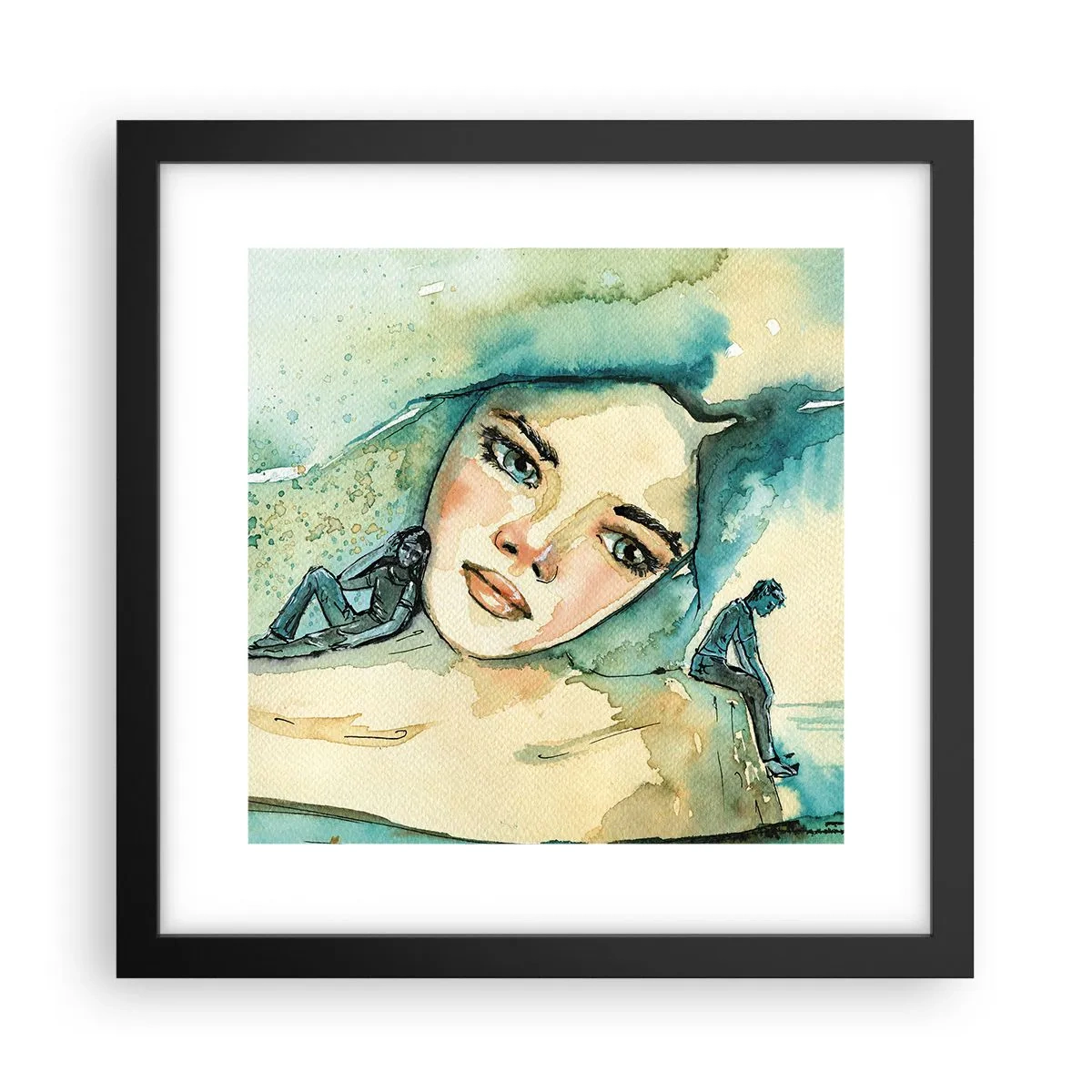 Affisch i svart ram - Am I blue? - 30x30 cm