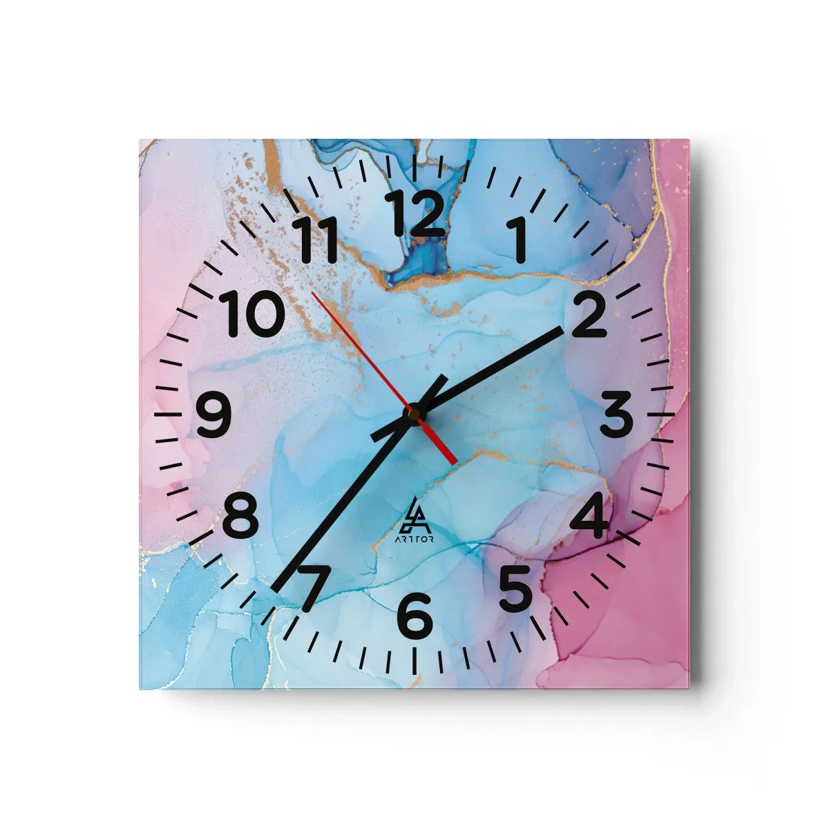 Väggklocka - Klocka på glas - Möte och infiltration - 30x30 cm