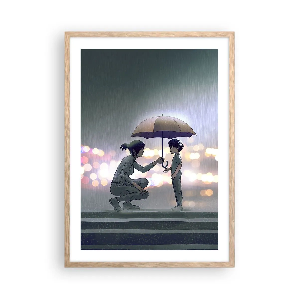 Affisch i ram av ljusek - Och allt är väl nu - 50x70 cm