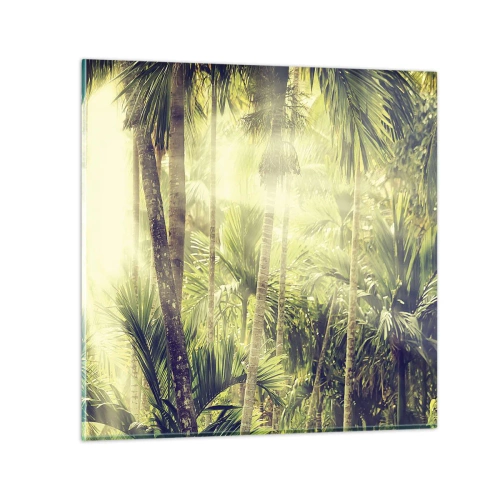 Glastavla - Bild på glas - I gröna glöden - 50x50 cm
