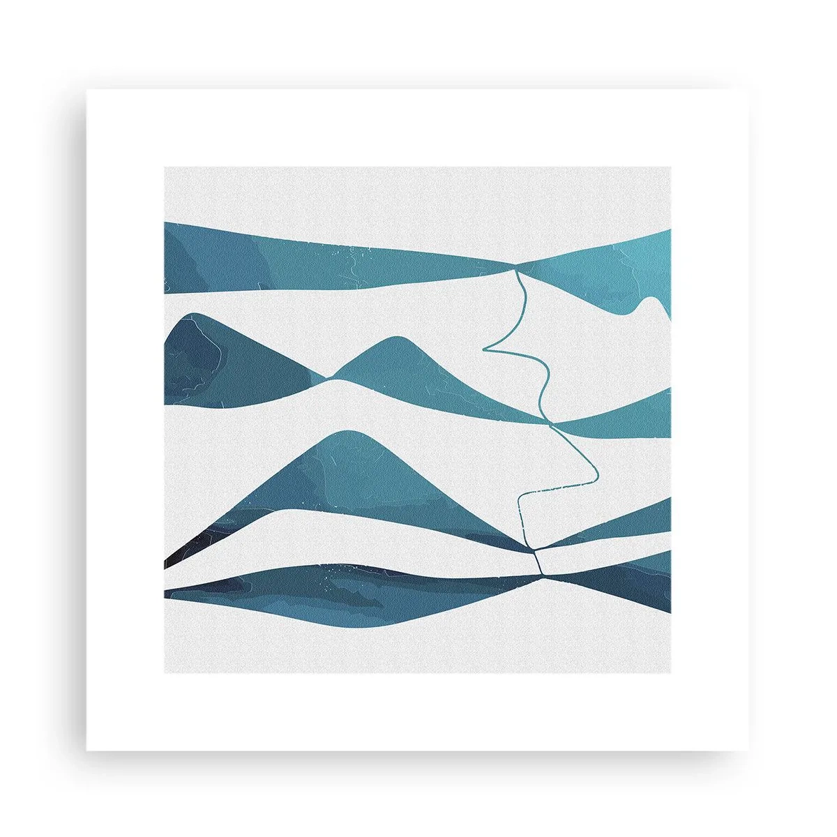 Affisch - Abstraktion: en turkos förening - 30x30 cm