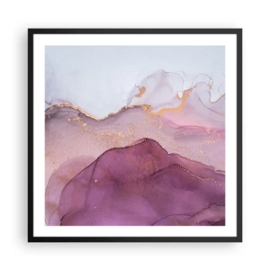 Affisch i svart ram - Lila och violett vågor - 60x60 cm