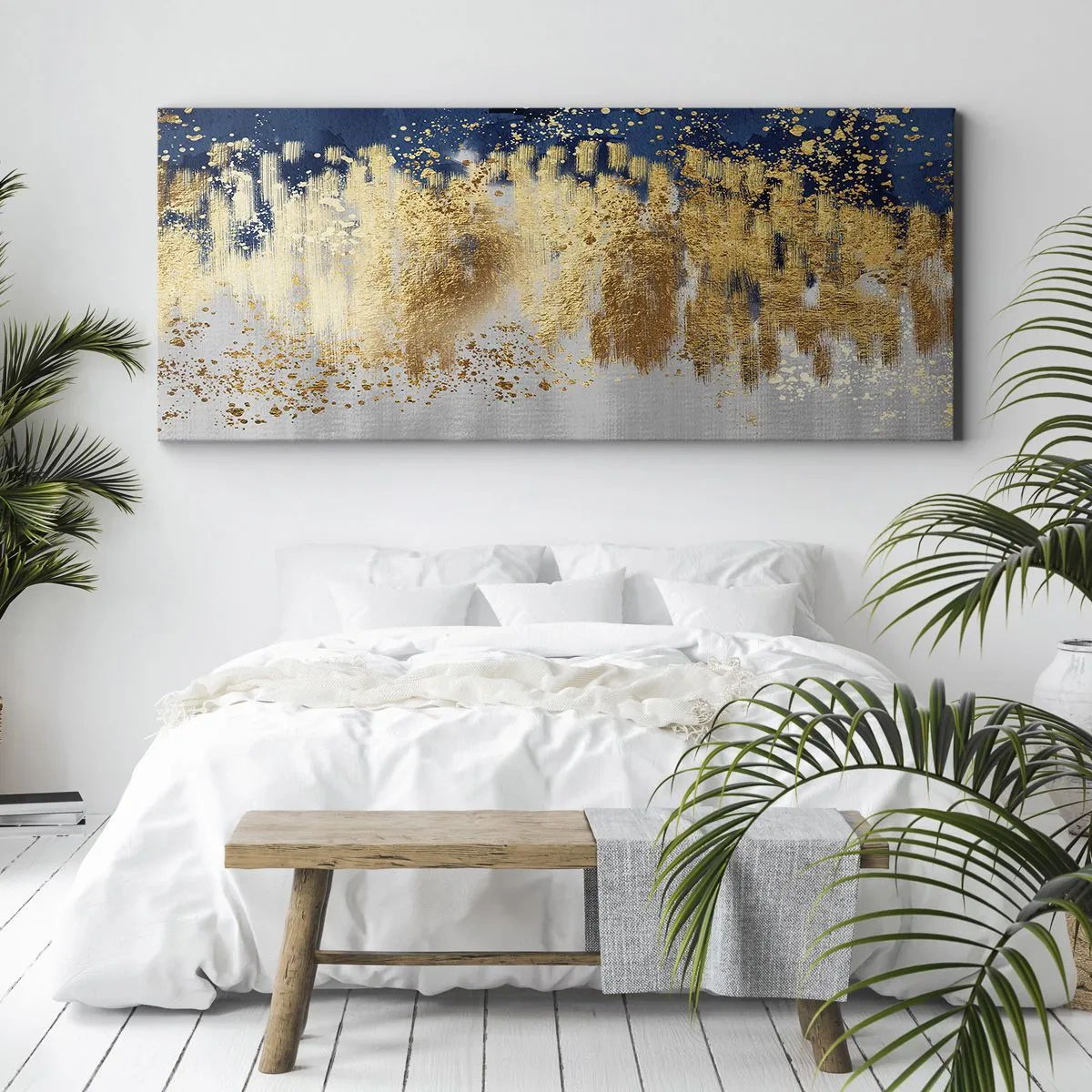 Canvastavla - Bild på duk - Modern komposition med blixt - 100x40 cm