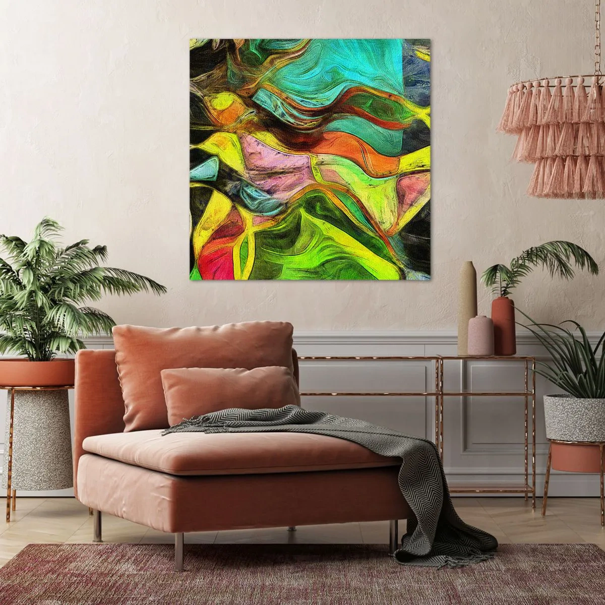 Canvastavla - Bild på duk - Rörelse är liv - 40x40 cm